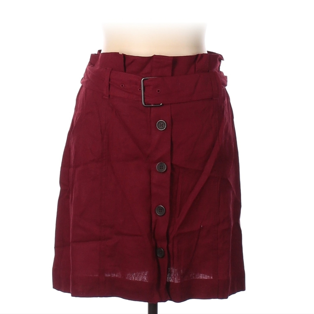 Paperbag Linen Blend Skirt
